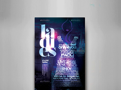 Ladies Flyer Template boutique chic elegant fashion fest glamour mode party promo sale sexy shop