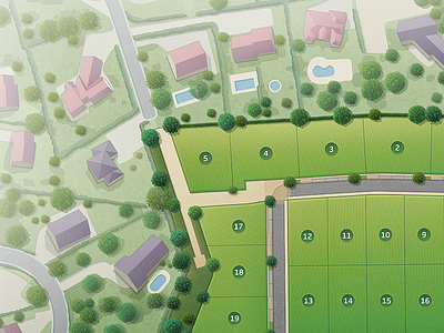 Housing estate map 15 carte cartographisme city housing estate illustration lotissement map plan de lotissement tree vector