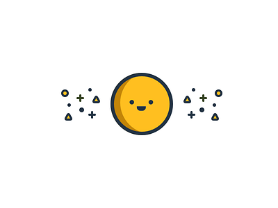 Character 3 blue character cute geometric illustration white yellow