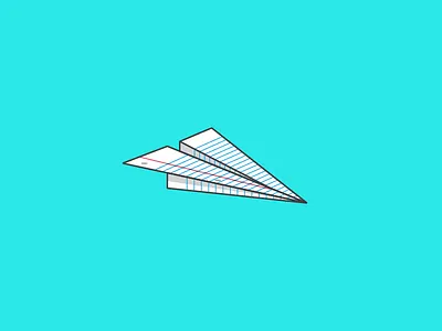 Paper Plane flat flight glide illustration office supplies paper plan school