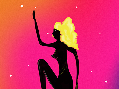 Stars. black black girl figure fly girl gradient illustration woman