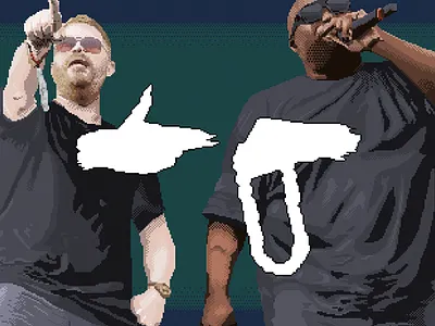 Pixelated Run the Jewels dithering pixel pixel art pixelated rtj run the jewels teal