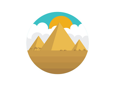 The Pyramids desert egypt illustration monument pyramids sun