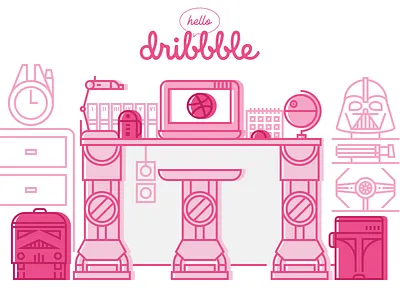 My Desk (I Wish) debut illustration starwars vector