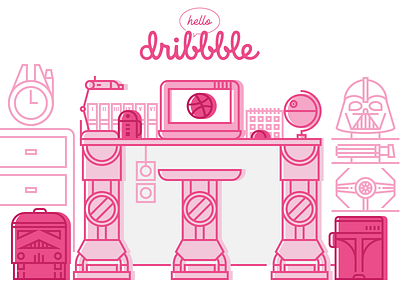 My Desk (I Wish) debut illustration starwars vector