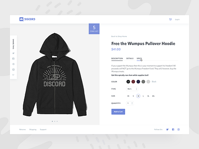 Shop Discord design ecommerce merch minimal product shop shopping store ui