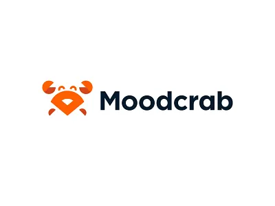 Moodcrab crab happy logo logo design minimal mood simple smile