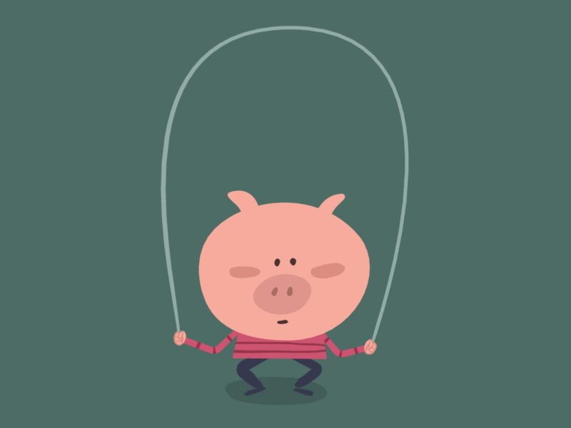 Pig 2d animation gif illustration loop pig