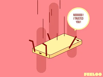 Feeloo - Your Mobile Has Feelings! #11 app feeloo feeloo the game flat game illustration ios iphone mobile run and jump vector video game