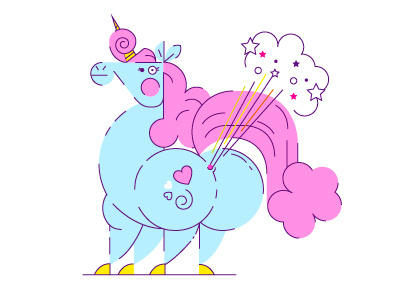 Puffff color cute fun graphic graphic design illustration unicorn vector