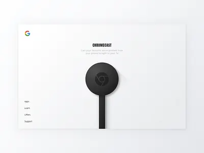 Google Chromecast - Landing Page Concept anton chromecast concept google landing page minimalist monochrome open sans vector