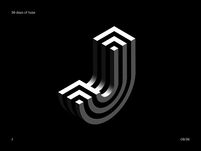 08/36 — J 36 days of type 36daysoftype geometry j letter lettering line logo op art type