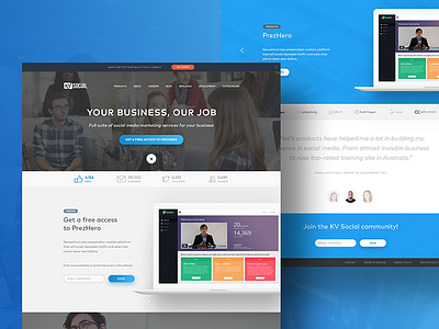 Homepage design blue color company gradient home landing minimal page saas web