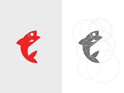Fishing Discount Logo Grid branding fish fishing icon iconography identity illustration latvia logo nature riga shop