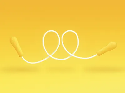 Fllow - #Play 3d illustration jumping rope minimal object rope