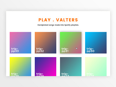 PLAY . VALTERS landing playlists songs