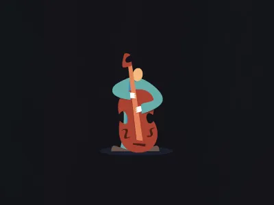 Double Bass bass branding double bass illustration instrument jazz logo mark music musical musician vector