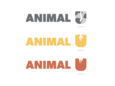 Animal University, or Animal U animal butt chicken cow flat icon logo pig rooster shadow university