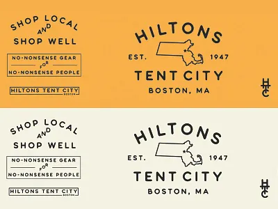 Hiltons Tent City - Logotype v2 boston bouquet typeface branding identity logo logotype massachusetts sign signage tent topography