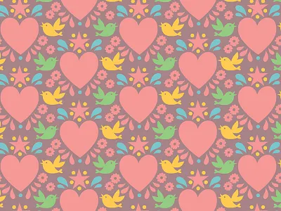 Today's pattern <3 birds girlie hearts pattern