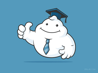 Cloud Mascot business cartoon cloud cute design graduate illustration mascot vector