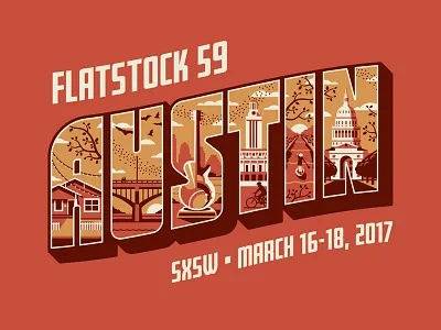 SXSW's Flatstock 59 in Austin, TX architecture austin building dan kuhlken dkng dkng studios nathan goldman sxsw texas