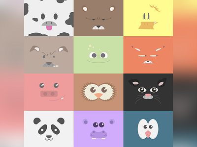 Cute Vector Animals adorable animal animals character cute flat flat design vector