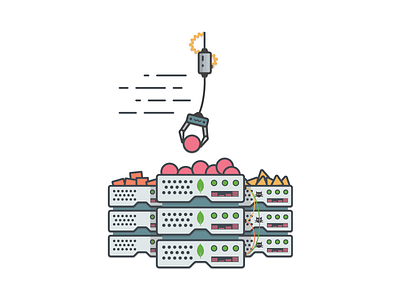 Webinar Illustration claw crane data database illustration mongodb server sorting stack storage