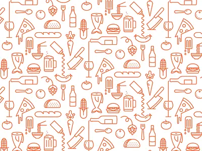 Food & Bev Pattern beer drink food icon pattern