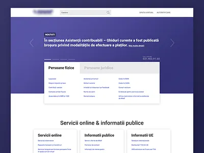 Homepage redesign Romanian Agency for Fiscal Administration design gov homepage redesign romania ui user interface ux web design website