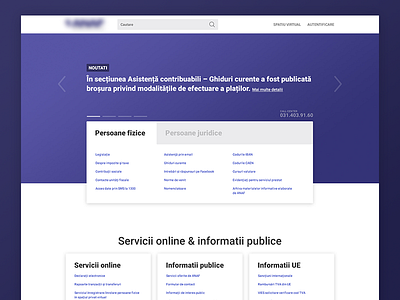 Homepage redesign Romanian Agency for Fiscal Administration design gov homepage redesign romania ui user interface ux web design website