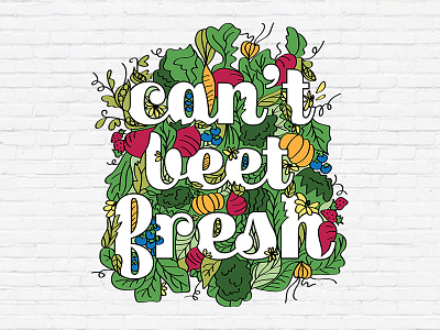 can't beat fresh design illustration typography vegetables veggie