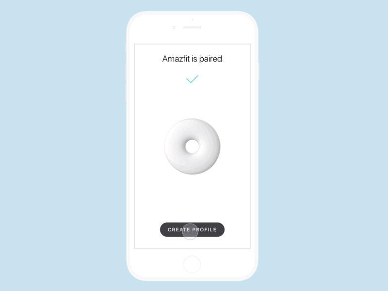 User profile creation in the Amazfit app animation app application gif interaction interface ios iphone mobile pairing ui ux