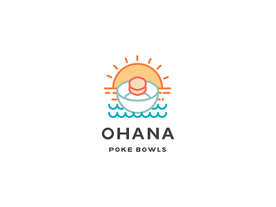 Ohana Poke bowl fish logo poke