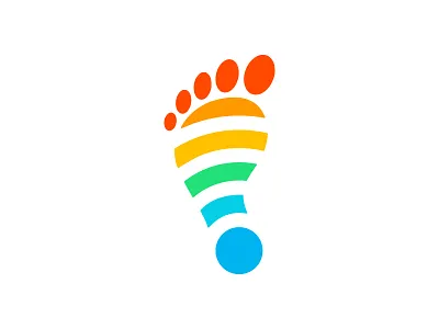 WI-FI + 👣 Digital Nomad Family Logo blog digital nomad family fingers foot happy icon mark logo travel wi fi wireless world