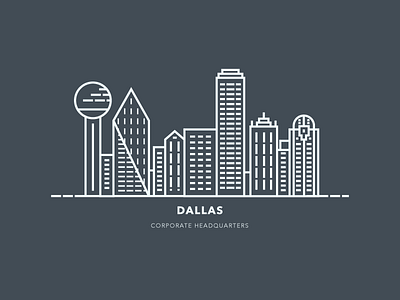 Dallas Skyline architecture city cityscape dallas illustration minimalist skyline skyscraper texas urban usa wip