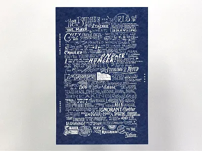 Carl Sandburg blue chicago design lettering poem type