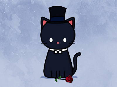 Tuxedo Mask cat character design cute illustration sailor moon tuxedo mask vector