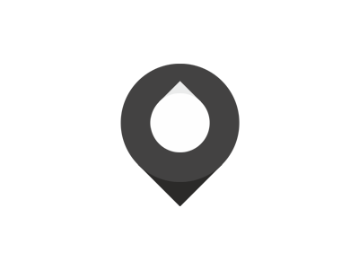 Example of Liquid drop + pin pointer, geometric logo icon construction GIF