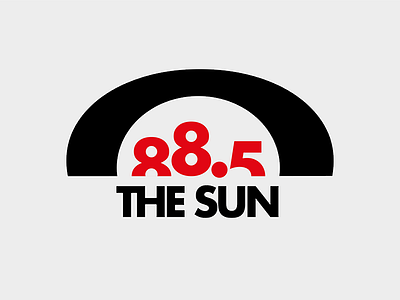 88.5 The Sun logo old school radio sun