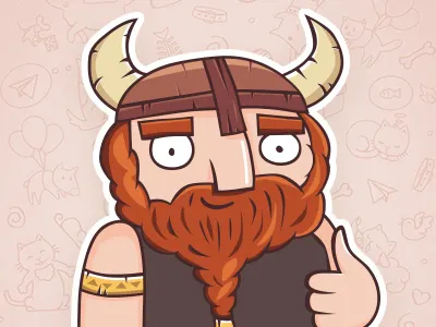 Viking 2d illustration sticker telegram vector viking