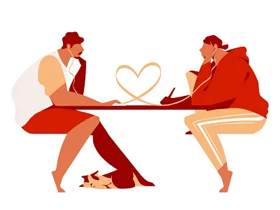 facetime body color couple facetime illust pet plump