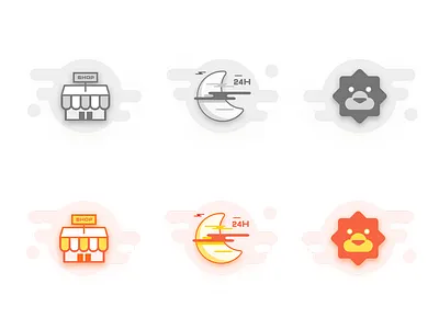 ICONS flat moon shop suning supermarket