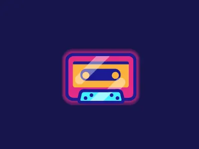 Mixtape 80s casette icon retro tape vector