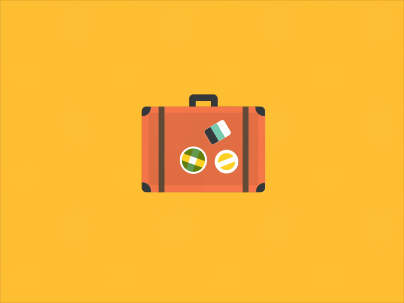 Suitcase 2d animation asset flat gif suitcase travel turn