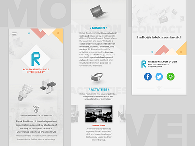 Ristek Fasilkom UI Website Mobile Ver. fasilkom landing mobile page ristek ui