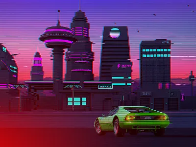 Synthwave Synth City 80s 90s cyberpunk dreamwave glitch neonoir rad retro retrofuture retrowave synthwave vhs