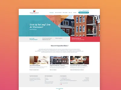 Mortgage Site clean dutch finance internet mortgage orange site web webdesign website white