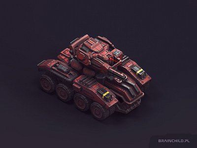 Vehicle 04 / Low poly (around 5k-6k tris) 3d concept game mobile sci fi substance painter tank truck unit vehicle