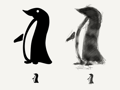 Penguin Sketch icon mark paper penguin rough sketch